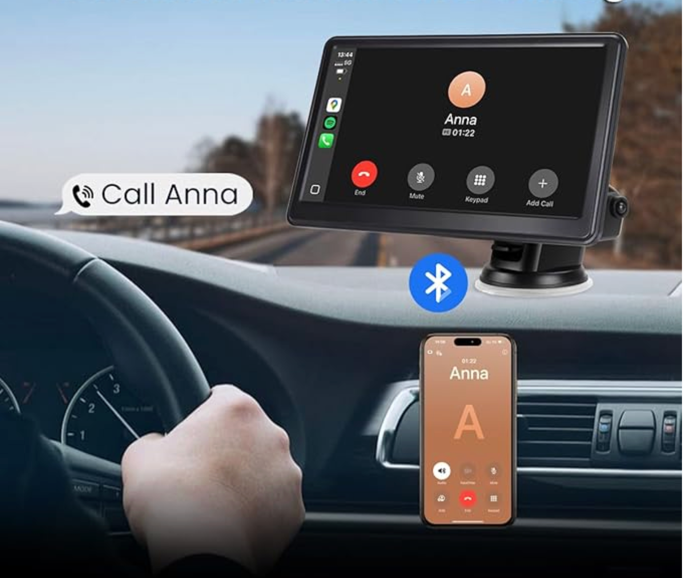 Kinnect™ Car Display with Wireless CarPlay